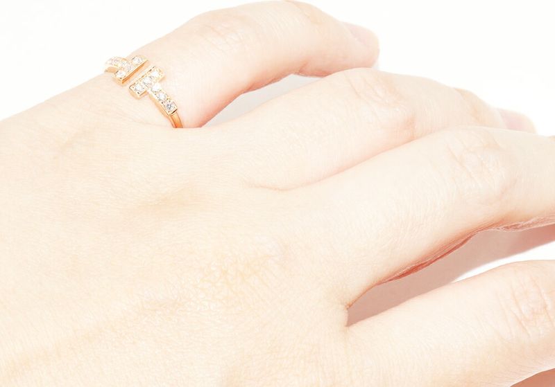 Tiffany & Co Ring 18K Pink Gold Diamond 013ct T Wire Ring