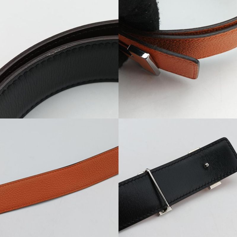 Hermes Vintage H Orange Leather M 85 CO