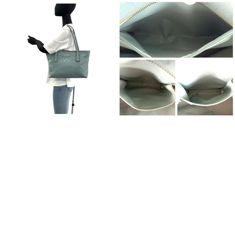 Gucci GG Imprime Light Blue Silver Hardware Leather 211138 Tote Bag Shoulder