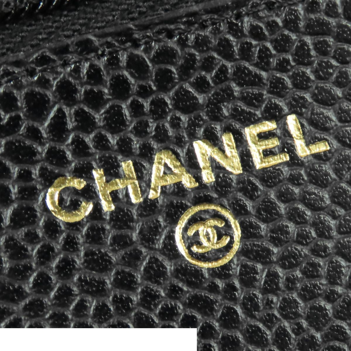 Chanel Chain Wallet Black Gold Caviar Leather Quilted Pochette Shoulder Bag — view 6