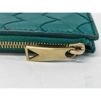 Bottega Veneta Coin Card Case Intrecciato Fragment Green Leather — view 5