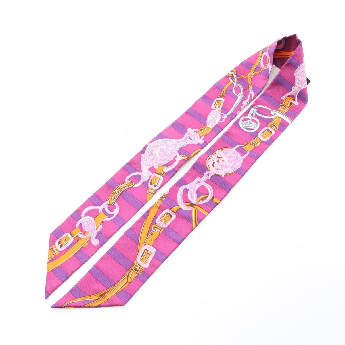 Hermes Scarf Twilly Brides de Gala Silk Purple Multi-color — view 3