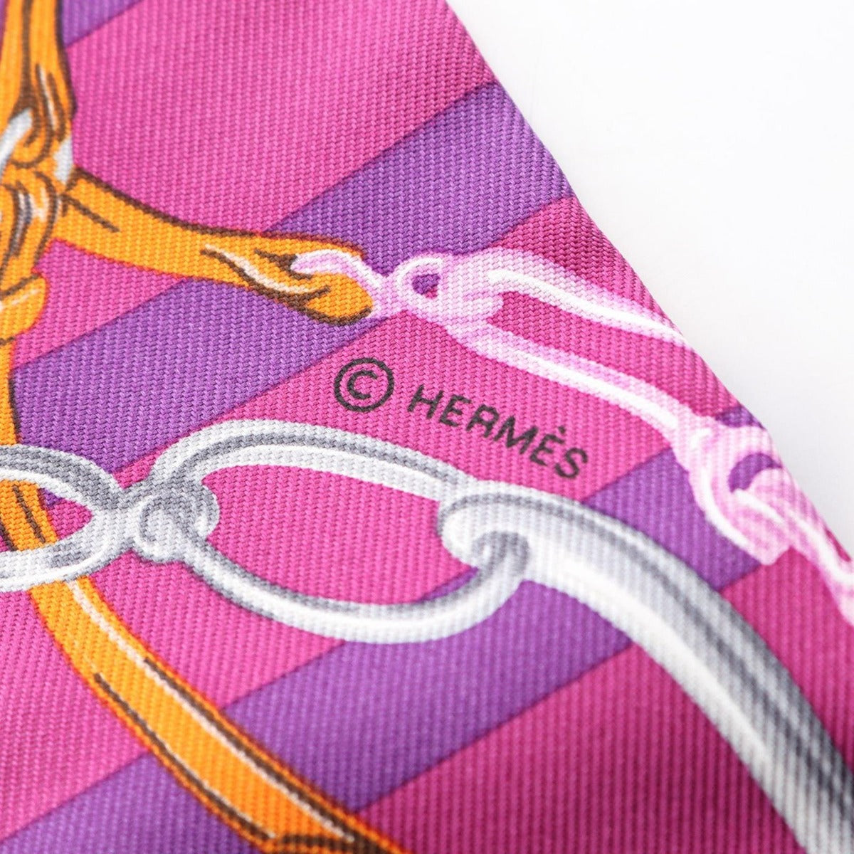 Hermes Scarf Twilly Brides de Gala Silk Purple Multi-color — view 4