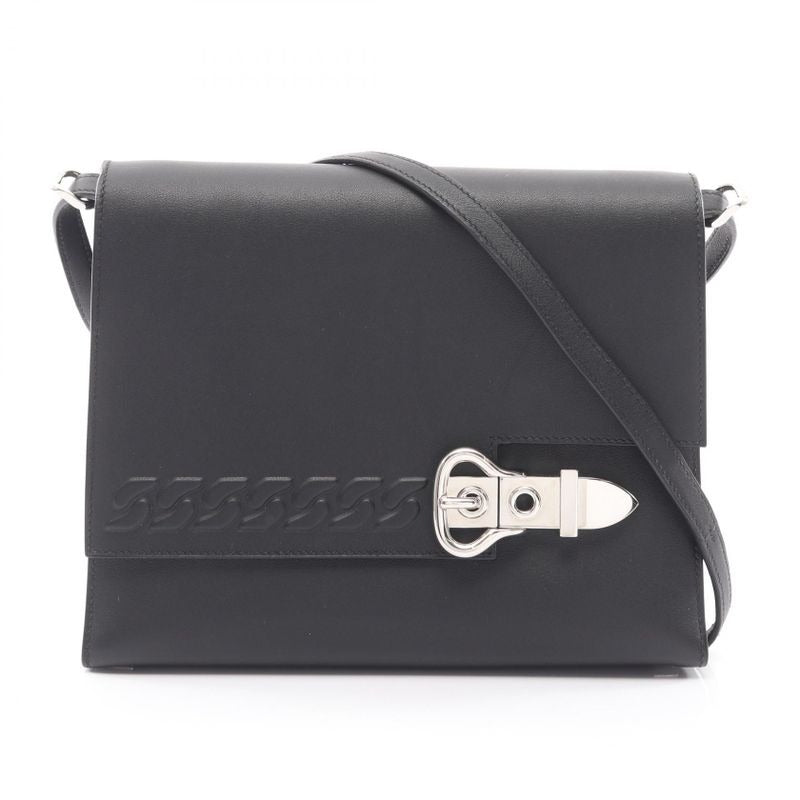 Hermes Shoulder Bag Bookle Serie Black Leather Cuff