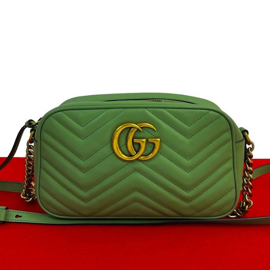 Gucci Ggmarmont Quilted Leather Chain Shoulder Bag Pochette