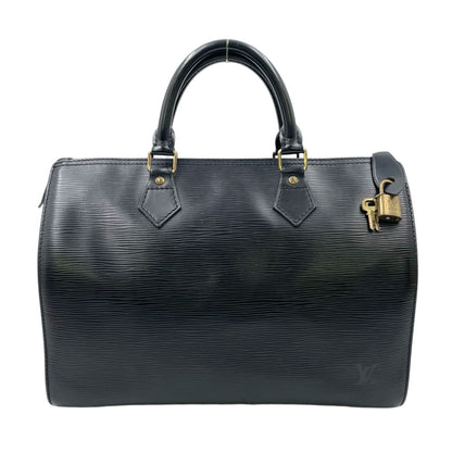 Louis Vuitton Speedy 30 Epi Noir Leather Black Handbag Gold