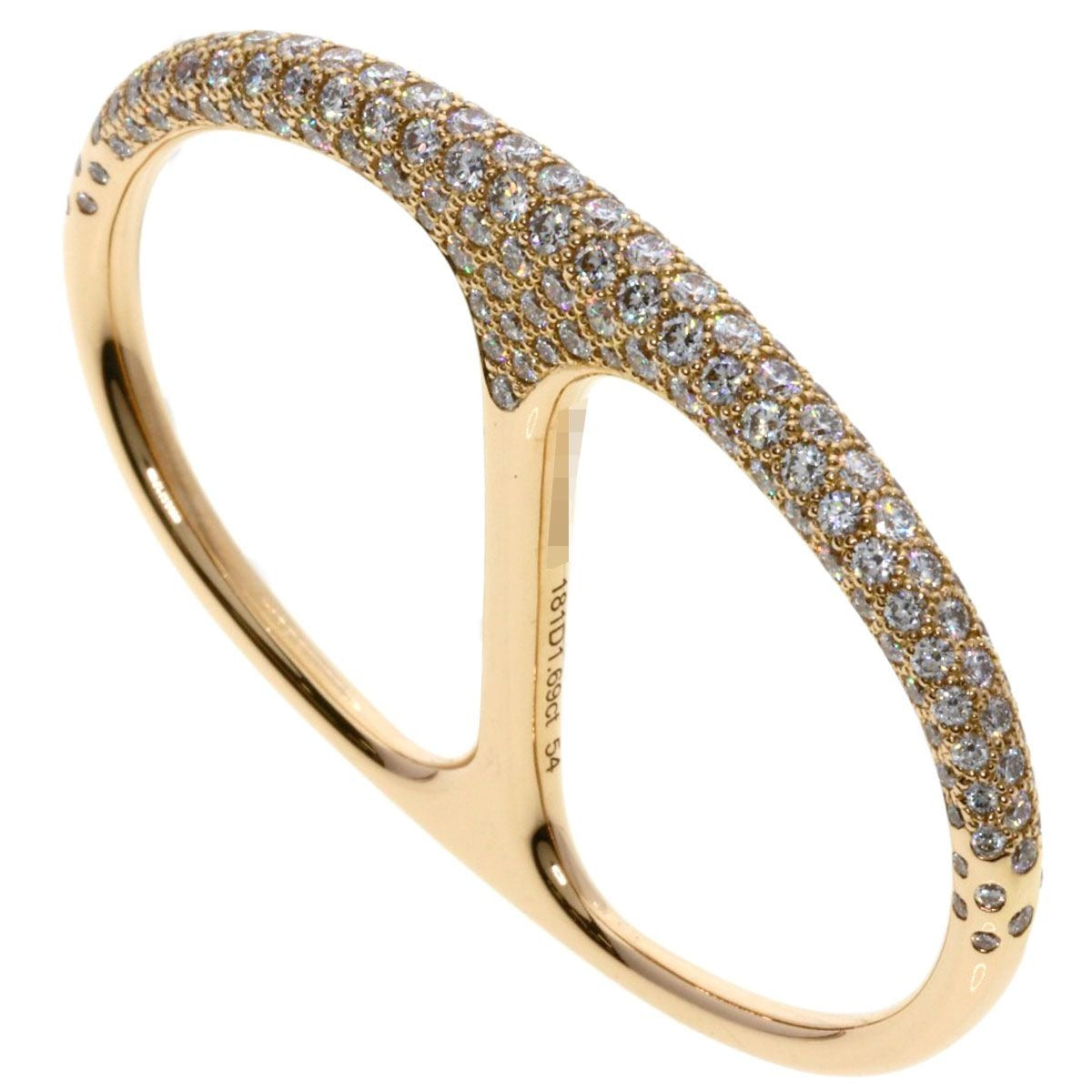 Hermes Chaine D'ancre Punk Double Ring Diamond 54 18K Pink Gold