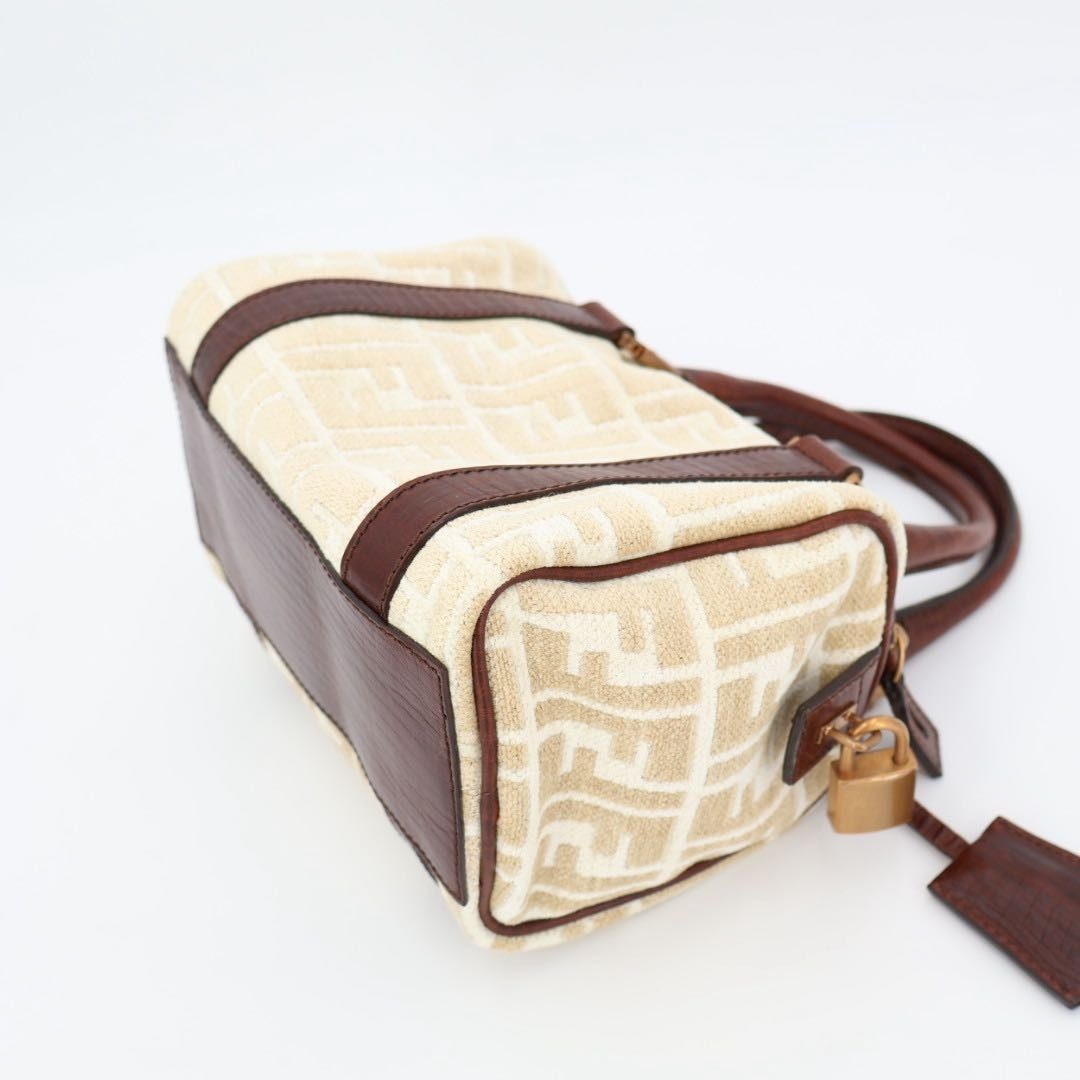Fendi Zucchino Handbag Brown Canvas Mini — view 6