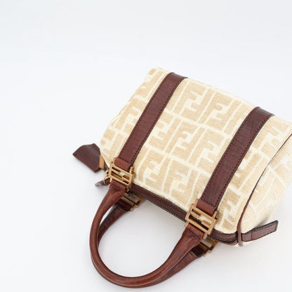 Fendi Zucchino Handbag Brown Canvas Mini — view 8