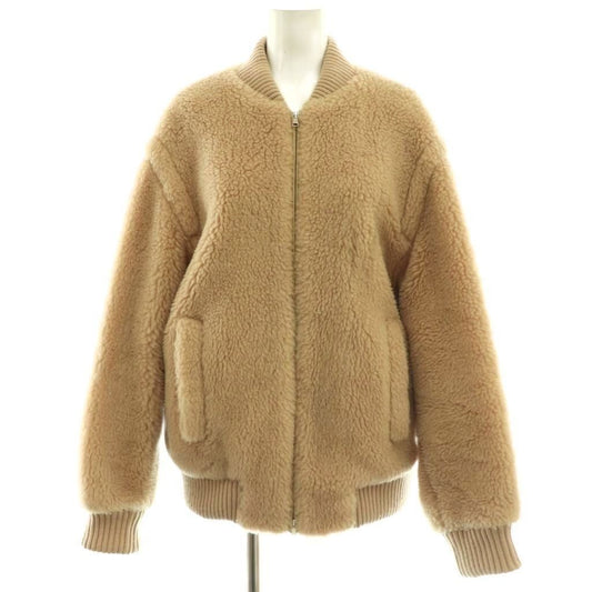 Max Mara Teddy Bear Bomber Jacket Zip Up 40 Beige
