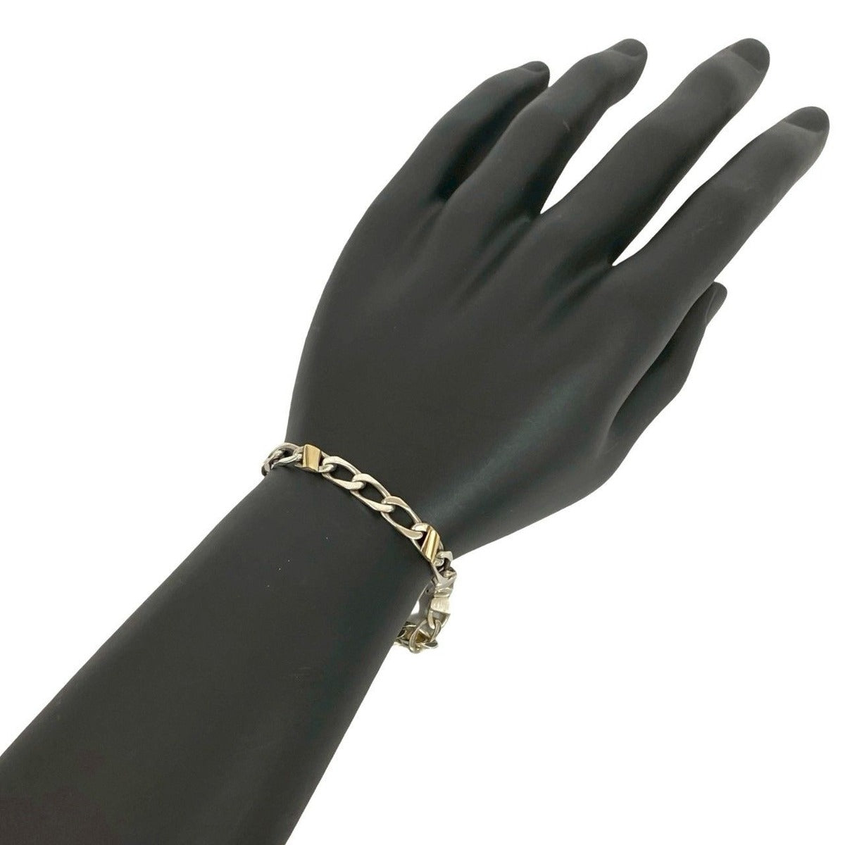 Tiffany & Co Figaro Chain Bracelet 18K Yellow Gold Silver — view 2