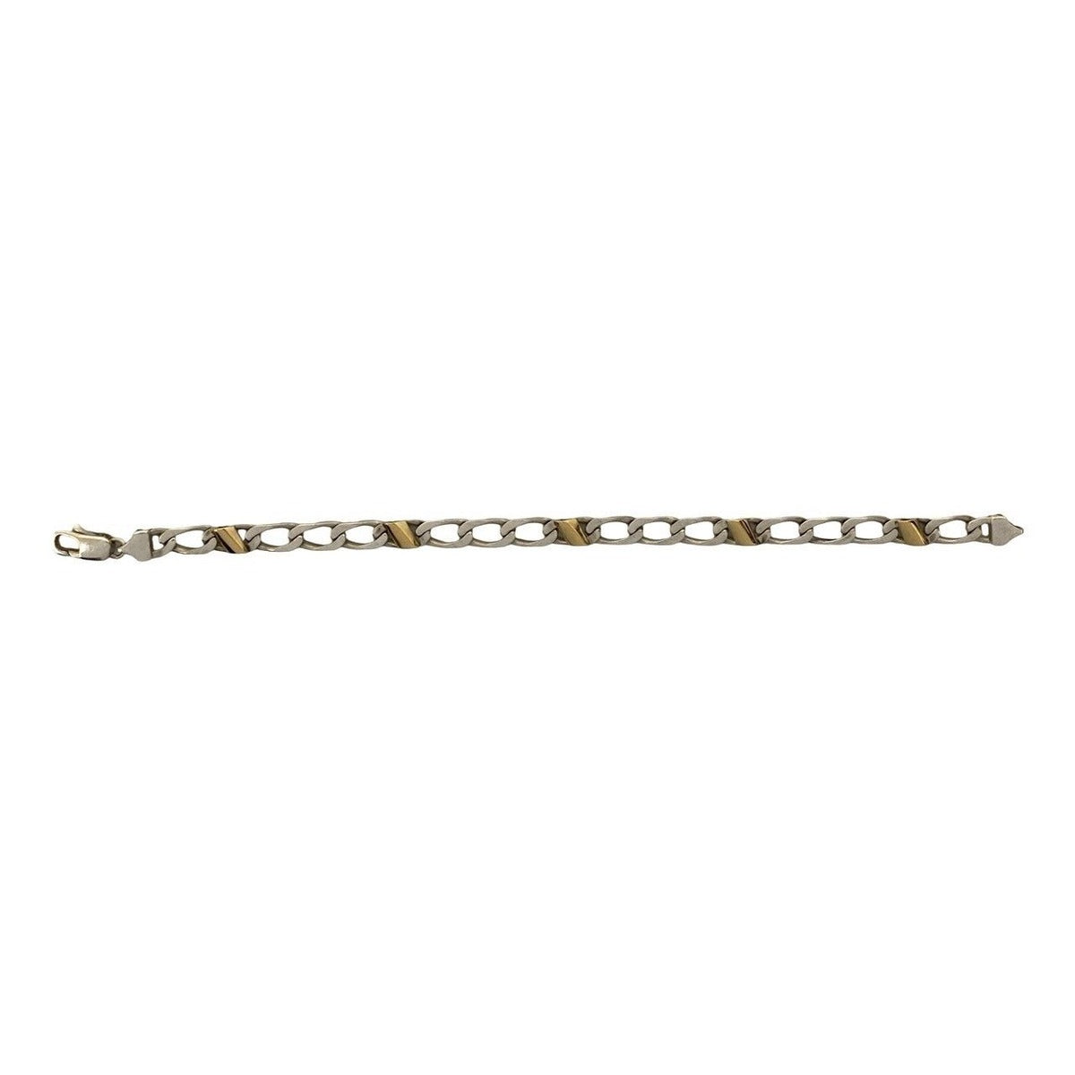 Tiffany & Co Figaro Chain Bracelet 18K Yellow Gold Silver — view 5
