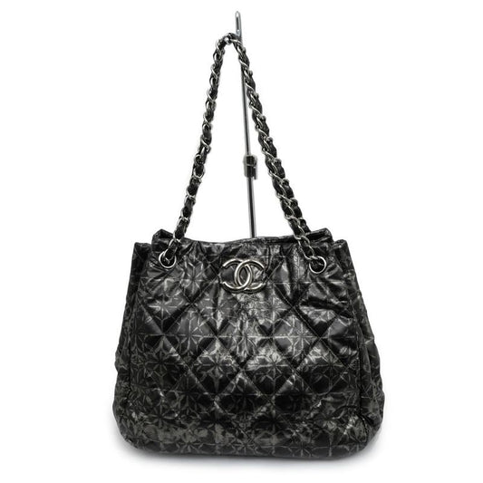 Chanel Nylon Chain Tote Bag Silver Hardware Quilted