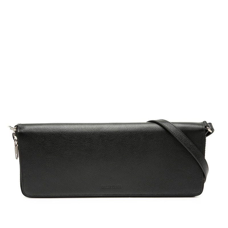 Balenciaga Leash Clutch Black Leather
