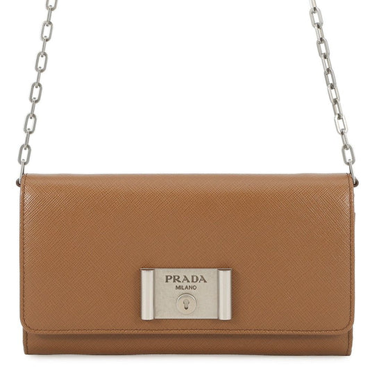 Prada Chain Wallet Saffiano Logo