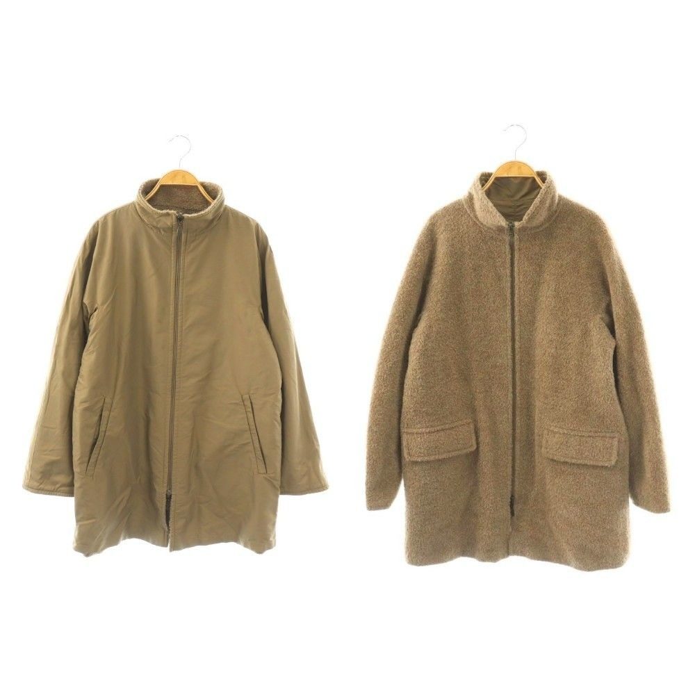 Max Mara White Tag Reversible Coat Zip Up Alpaca Wool Blend 40 Brown DF