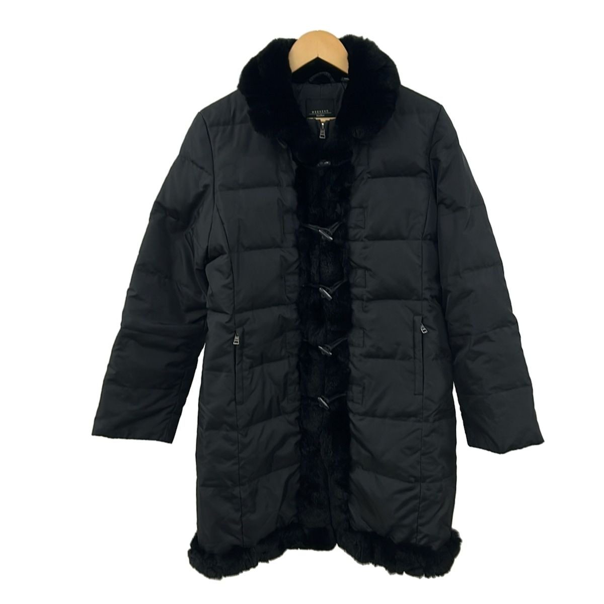Max Maraweekend Down Coat 42 M Black Long Sleeve Rabbit Winter