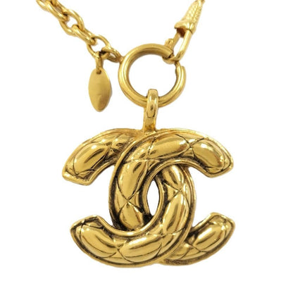 Chanel CC Logo Necklace Plated Gold