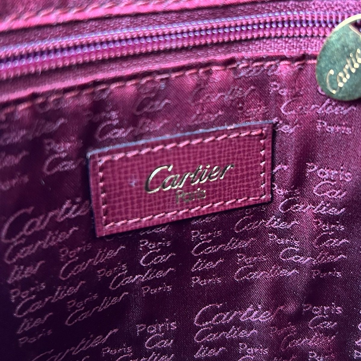 Cartier Vintage Must Line Crossbody Shoulder Bag Pochette Bordeaux — view 11