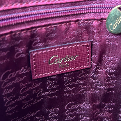 Cartier Vintage Must Line Crossbody Shoulder Bag Pochette Bordeaux — view 11