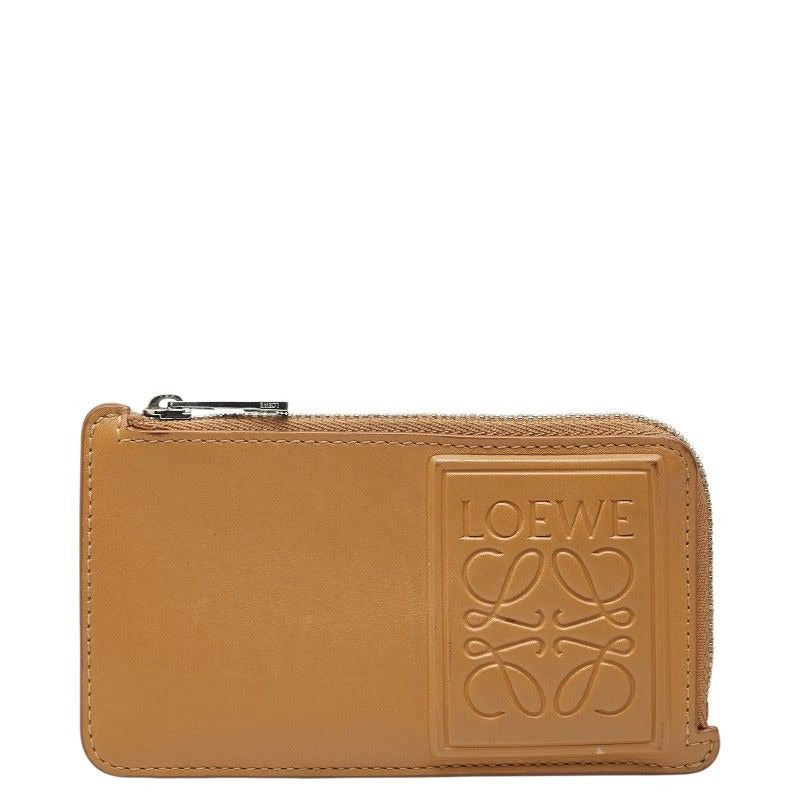 Loewe Anagram Coin Case Card Camel Beige Leather