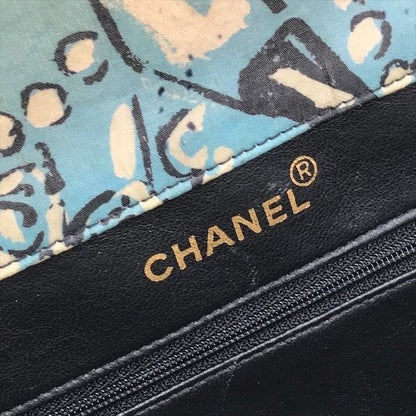 CHANEL 24K Vintage Large Tote Floral Graffiti Shoulder Bag Chain 1993