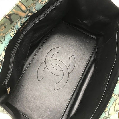 CHANEL 24K Vintage Large Tote Floral Graffiti Shoulder Bag Chain 1993