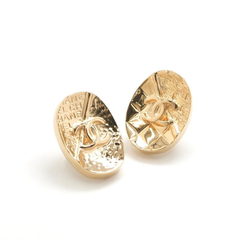 Chanel Earrings Gold Coco Mark Logo