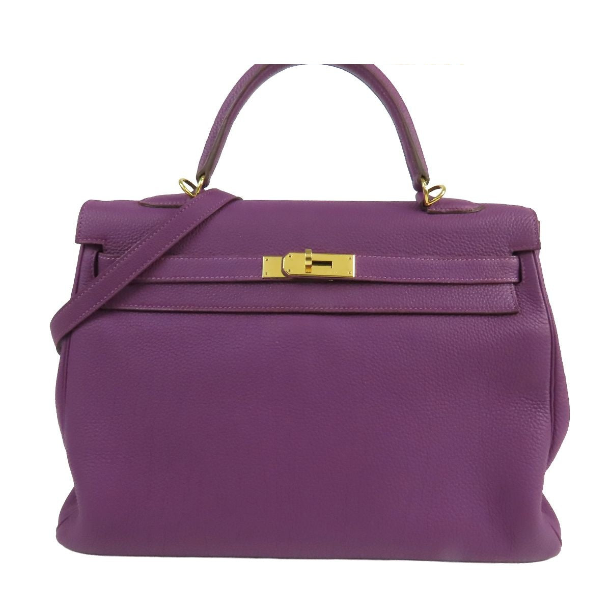 Hermes Kelly 35 Anemone Gold Togo Retourne 2-Way Shoulder Bag