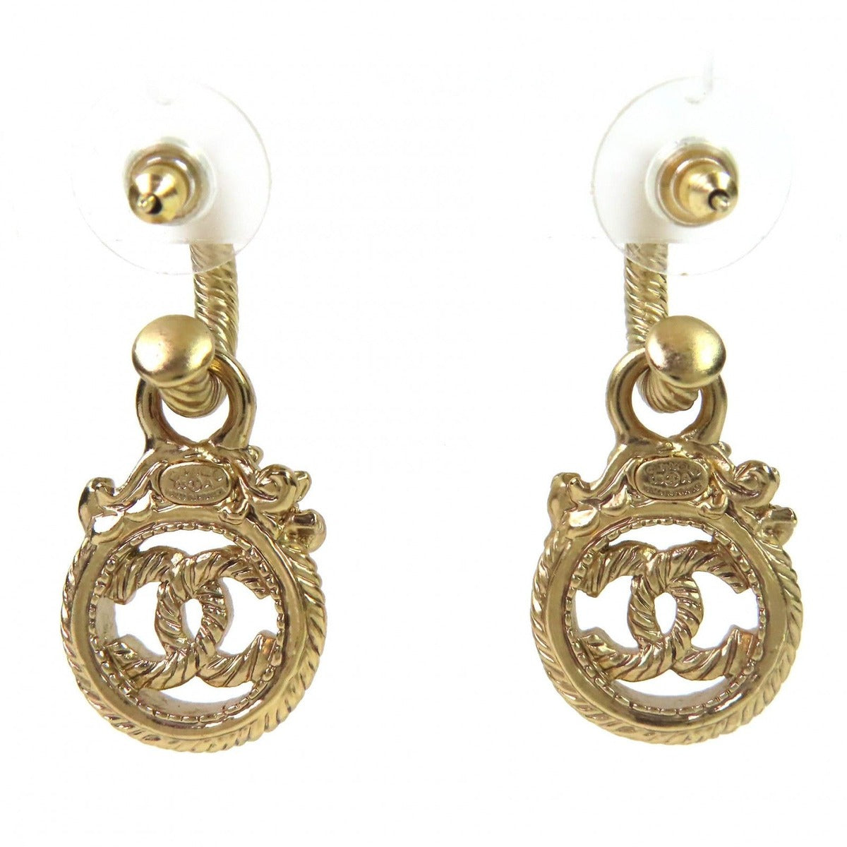 Chanel Vintage CC Logo Rope Twist Swing Earrings — view 4