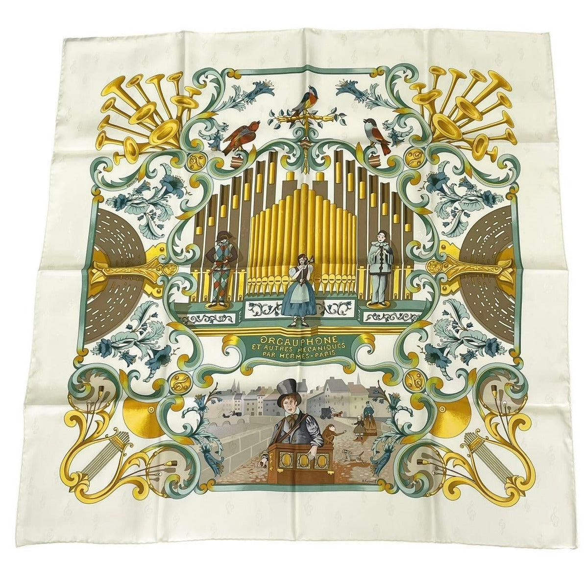 Hermes Scarf Silk Carre 90 Orgauphone ET Autres Mecaniques Pipe Organ — view 2