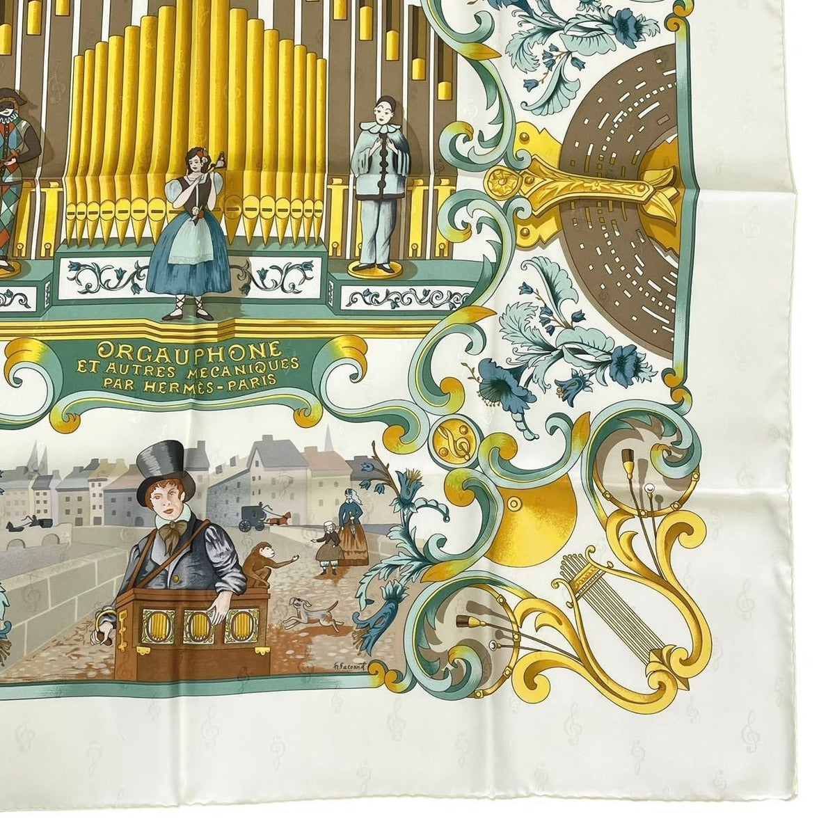Hermes Scarf Silk Carre 90 Orgauphone ET Autres Mecaniques Pipe Organ — view 6