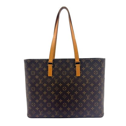 Louis Vuitton Monogram Leather Brown Tote Gold
