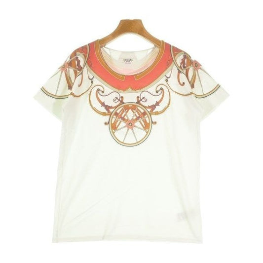 Hermes T-Shirt Cotton White Red Beige
