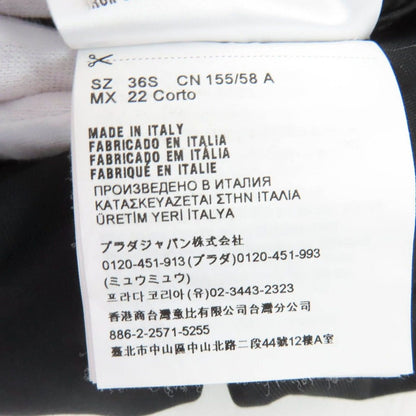Miu Miu Cotton Logo Patch Wide Pants Black 36 — view 10