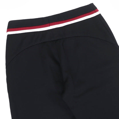 Miu Miu Cotton Logo Patch Wide Pants Black 36 — view 5
