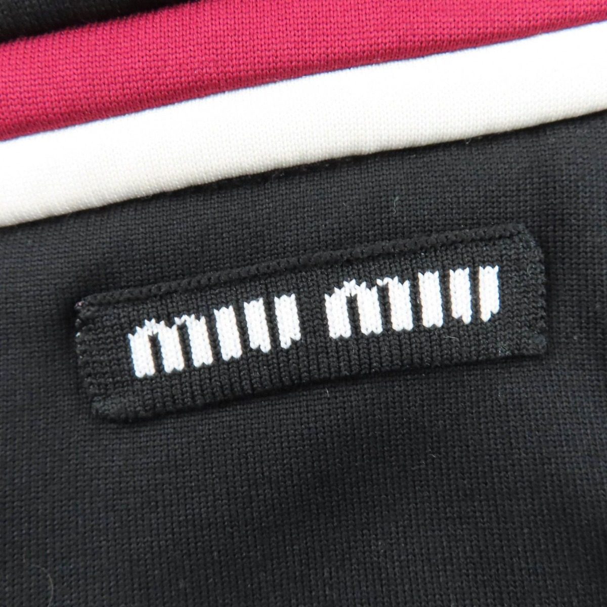 Miu Miu Cotton Logo Patch Wide Pants Black 36 — view 6