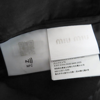 Miu Miu Cotton Logo Patch Wide Pants Black 36 — view 8