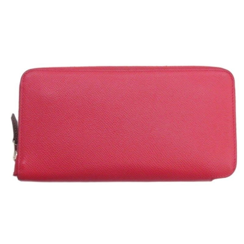 Hermes Azap Silk-in Long Wallet Round Zipper Vaux Epson Pink AA