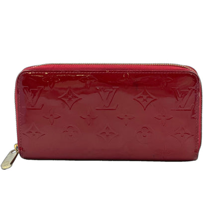 Louis Vuitton Zippy Wallet Monogram Vernis Pomme D'amour Leather Red Round Gold