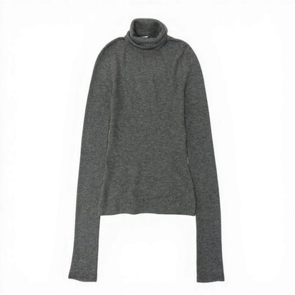 Dior Turtleneck Sweater High Gee Knit Wool Silk Blend 38 Gray — view 2