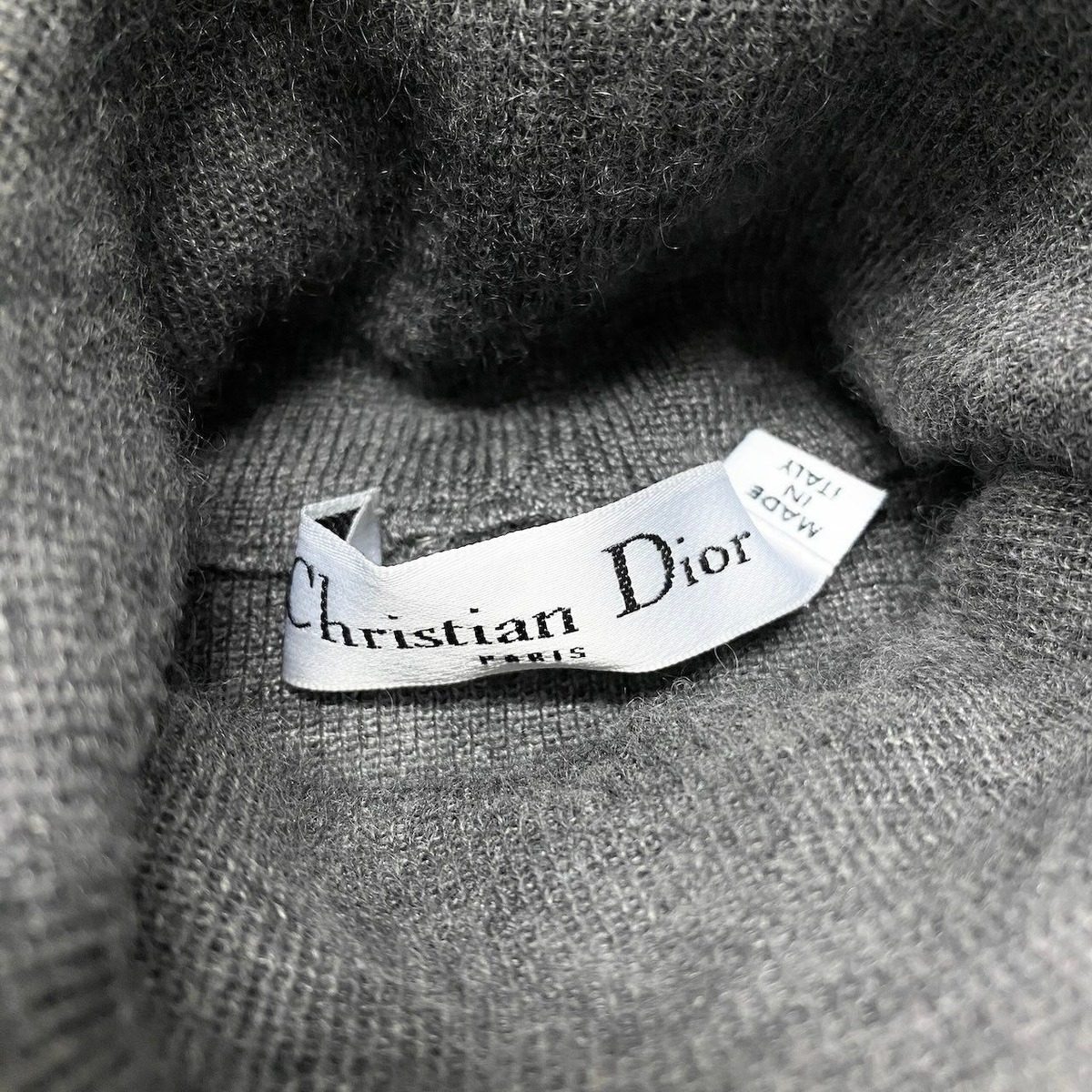 Dior Turtleneck Sweater High Gee Knit Wool Silk Blend 38 Gray — view 7