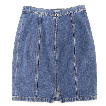 Chanel Cotton CC Logo Rhinestone Denim Skirt Tight Indigo — view 2