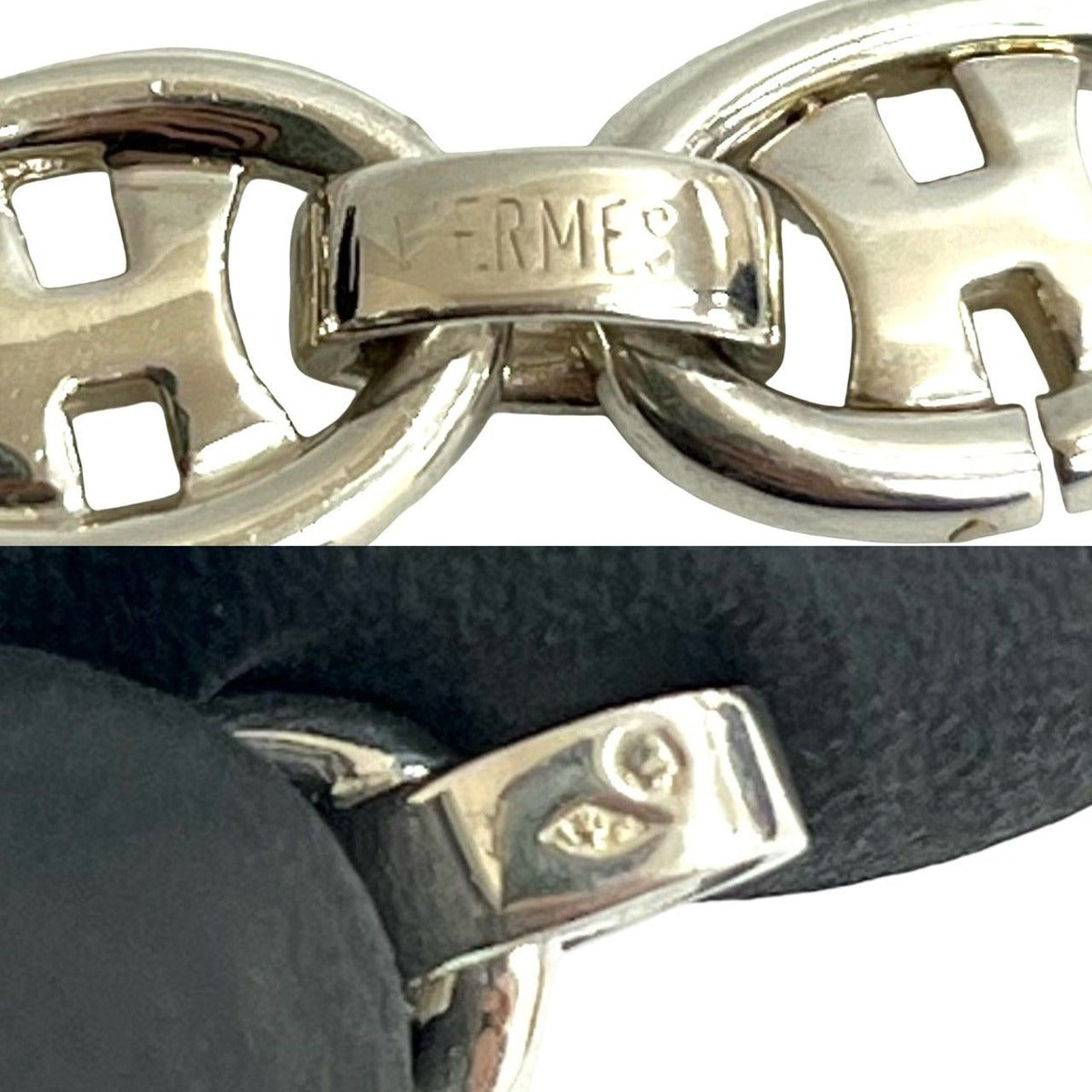 Hermes Logo Bracelet Chain Bangle — view 3