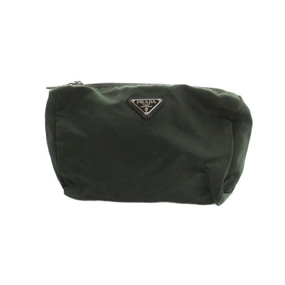 Prada Pouch Case Multi Nylon Triangular Plate Logo Green