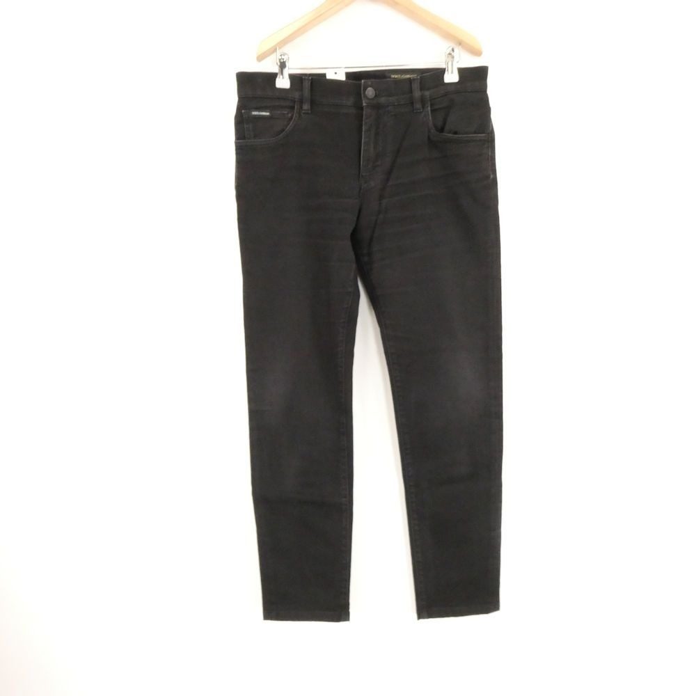Dolce & Gabbana Solid Black Skinny Jeans Denim Pants 50 XL Cotton and Stretch