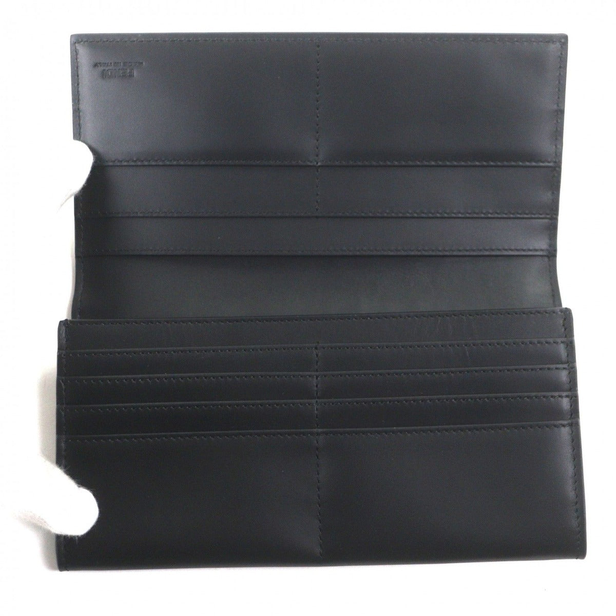 Fendi Leather Micro Zucca Wallet Bifold Black — view 5