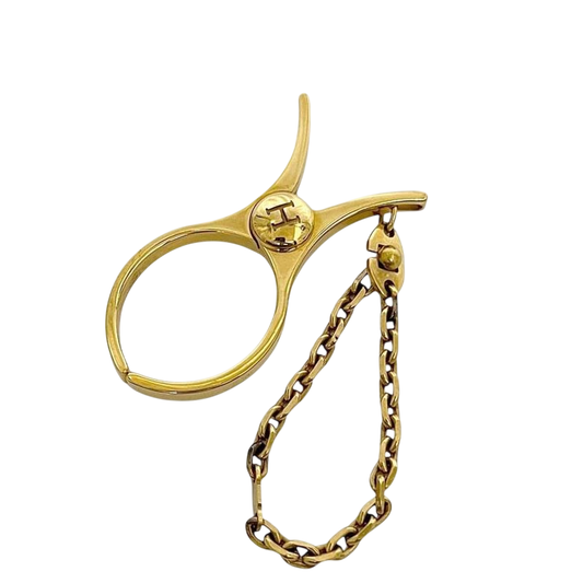 Hermes Glove Holder Gold Excellent Condition GP Used Hermes Gloves