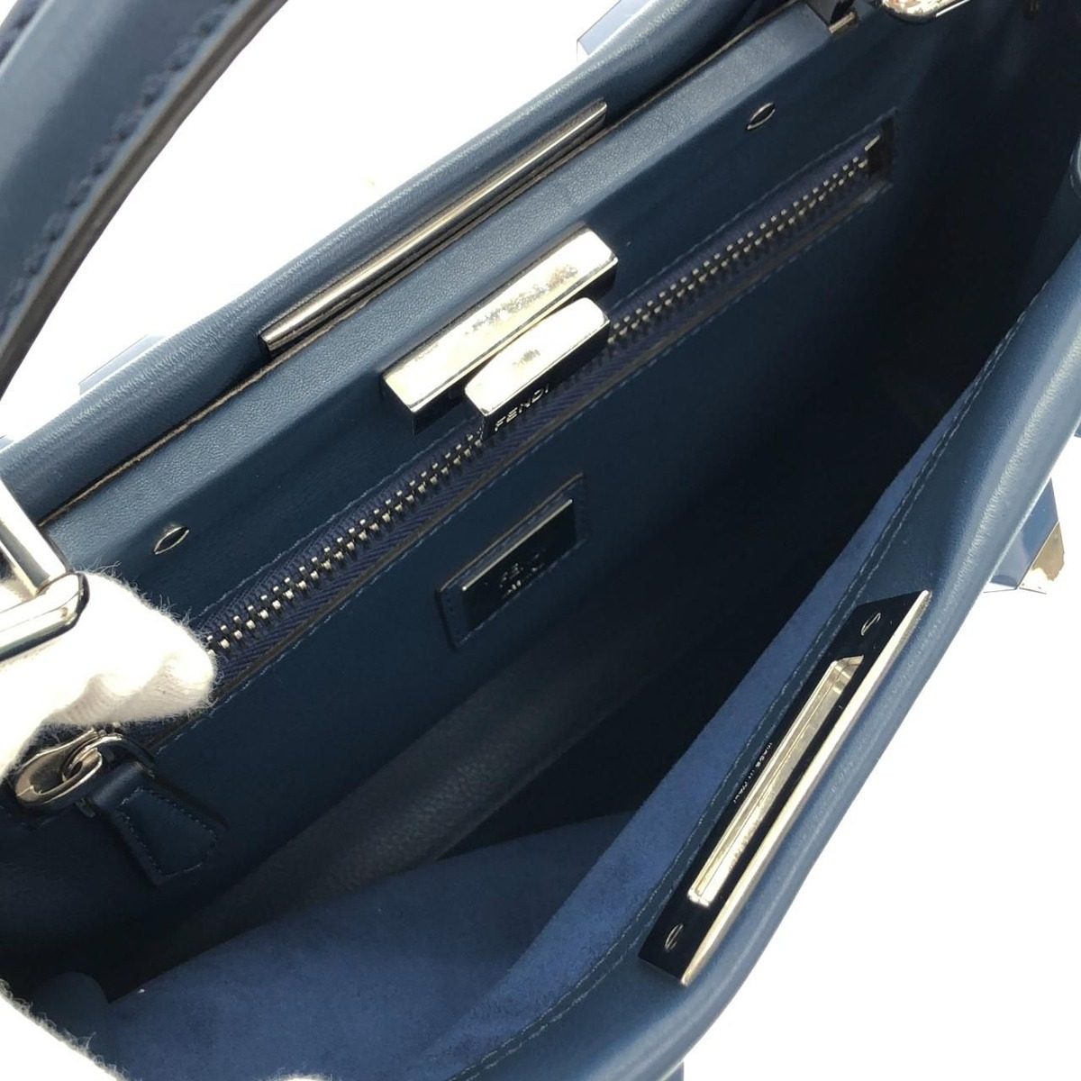 Fendi Peekaboo Bag Handbag Blue — view 5