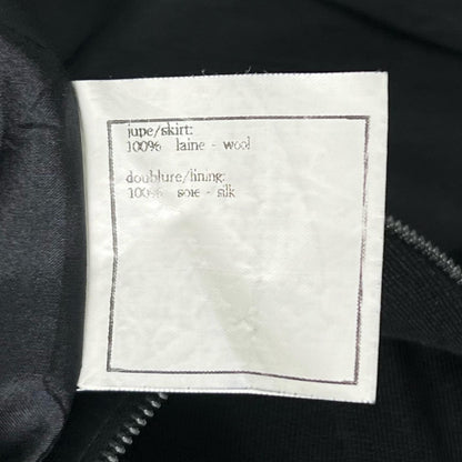 Chanel Vintage Wool Lining Silk CC Logo Button Skirt Black 36 — view 7
